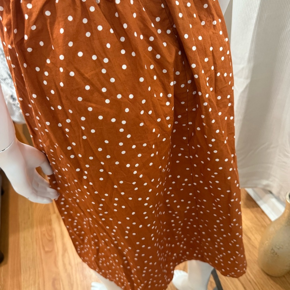 Forever 21 Brown Strapless Dress with White Dots - Picture 4 of 4
